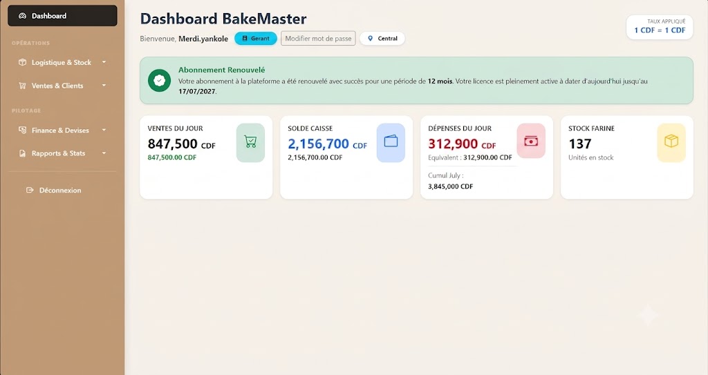 BakeMaster Dashboard